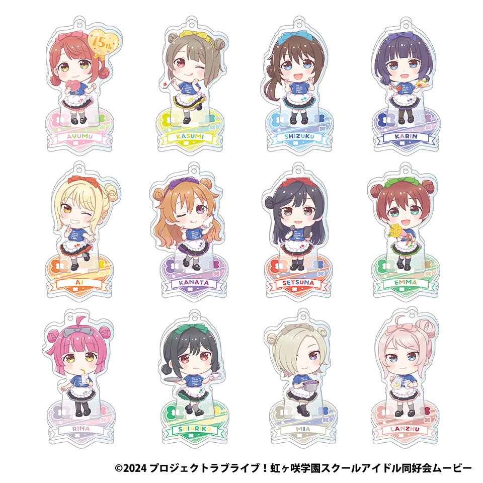 GiGOコラボカフェ ラブライブ!シリーズ15周年記念 スタンド付きデフォルメアクリルキーホルダー~GiGO Tシャツver.~(ニジガク)(全12種)