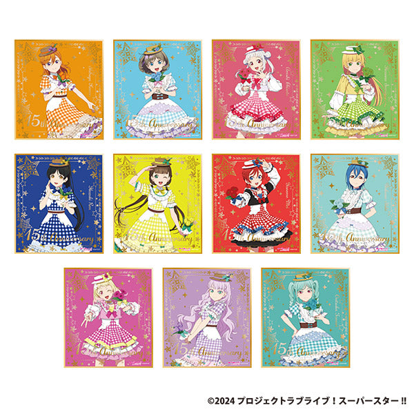 ラブライブ色紙 GiGOコラボカフェ ラブライブ！シリーズ15周年記念 箔押しミニ色紙