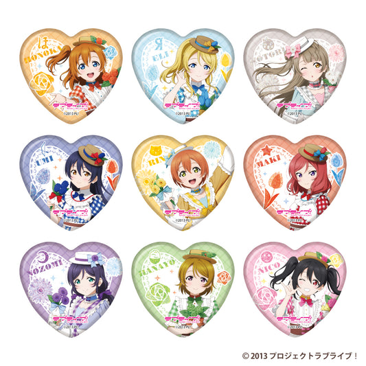 GiGOコラボカフェ ラブライブ！シリーズ15周年記念 ホログラムハート缶バッジ（μ's）（全9種）