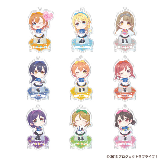 GiGOコラボカフェ ラブライブ！シリーズ15周年記念 スタンド付きデフォルメアクリルキーホルダー（GiGO Tシャツver.）（μ's）（全9種）