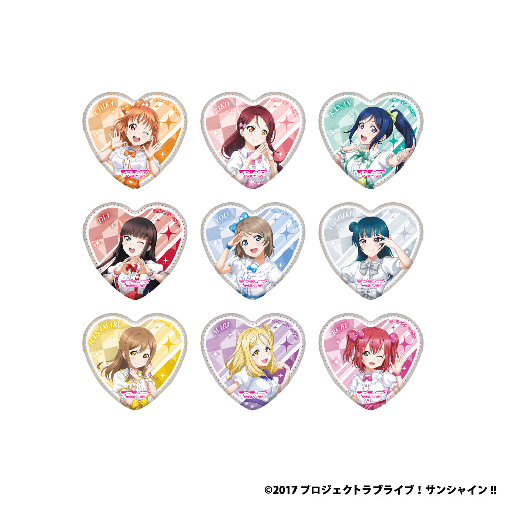 GiGOコラボカフェ ラブライブ！シリーズオフィシャルカードゲーム2026 ハート缶バッジ（Aqours）