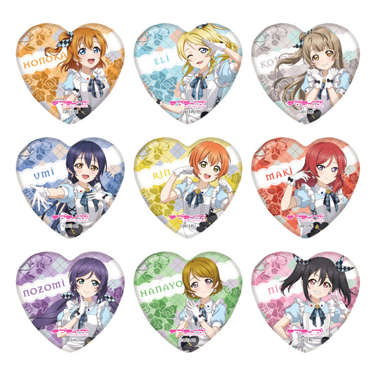 【受注商品】GiGO コラボカフェ ラブライブ！シリーズ オフィシャルカードゲーム ハート缶バッジ（μ's）（全9種）
